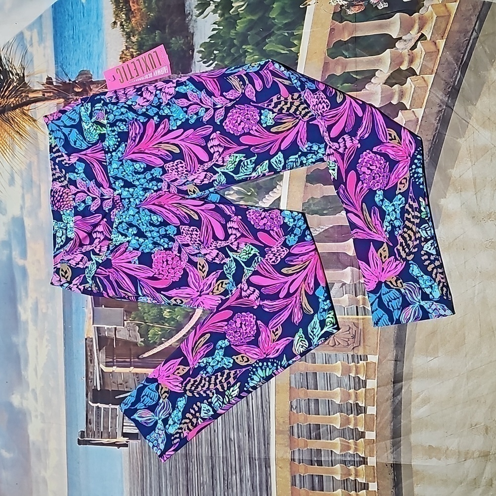 Lilly Pulitzer Luxletic Floral Pants Size 00 NWT - Picture 2 of 7